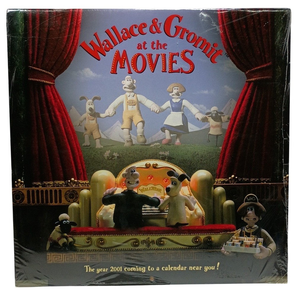 Wallace & Gromit At The Movies 2001 Calendar New Sealed Vintage Animation